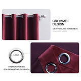 Velvet Curtains 63" Long,Light Blocking Thermal Insulating Soundproof Set of 2