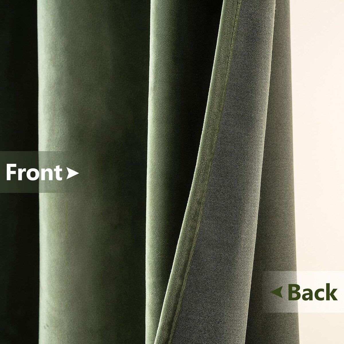 Velvet Curtains 63" Long,Light Blocking Thermal Insulating Soundproof Set of 2