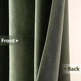 Velvet Curtains 63" Long,Light Blocking Thermal Insulating Soundproof Set of 2