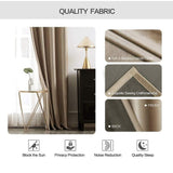 Velvet Curtains 63" Long,Light Blocking Thermal Insulating Soundproof Set of 2