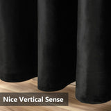 Velvet Curtains 63" Long,Light Blocking Thermal Insulating Soundproof Set of 2