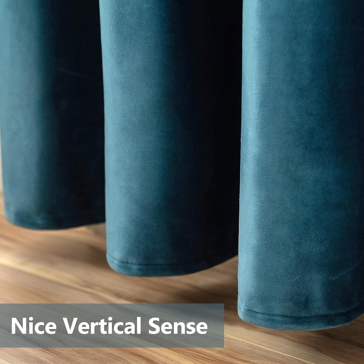 Velvet Curtains 63" Long,Light Blocking Thermal Insulating Soundproof Set of 2