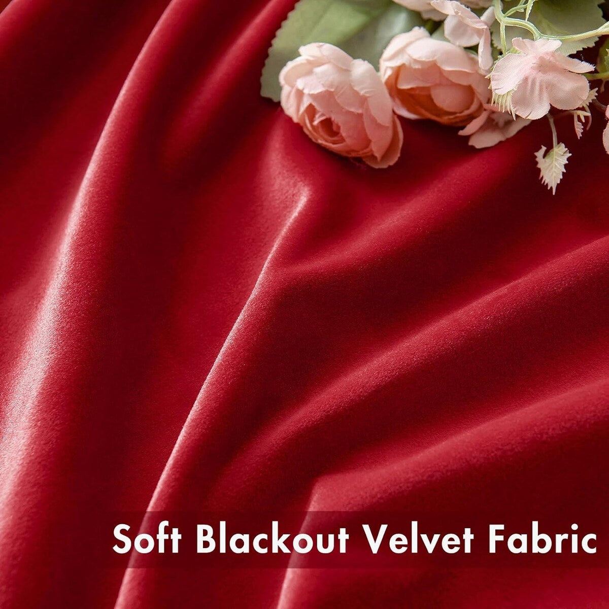 Velvet Curtains 63" Long,Light Blocking Thermal Insulating Soundproof Set of 2