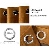 Velvet Curtains 63" Long,Light Blocking Thermal Insulating Soundproof Set of 2