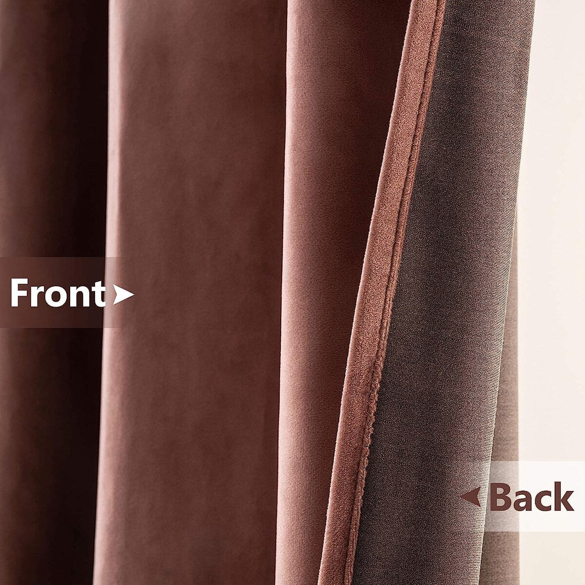 Velvet Curtains 63" Long,Light Blocking Thermal Insulating Soundproof Set of 2