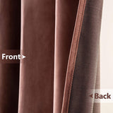 Velvet Curtains 63" Long,Light Blocking Thermal Insulating Soundproof Set of 2