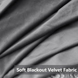 Velvet Curtains 63" Long,Light Blocking Thermal Insulating Soundproof Set of 2