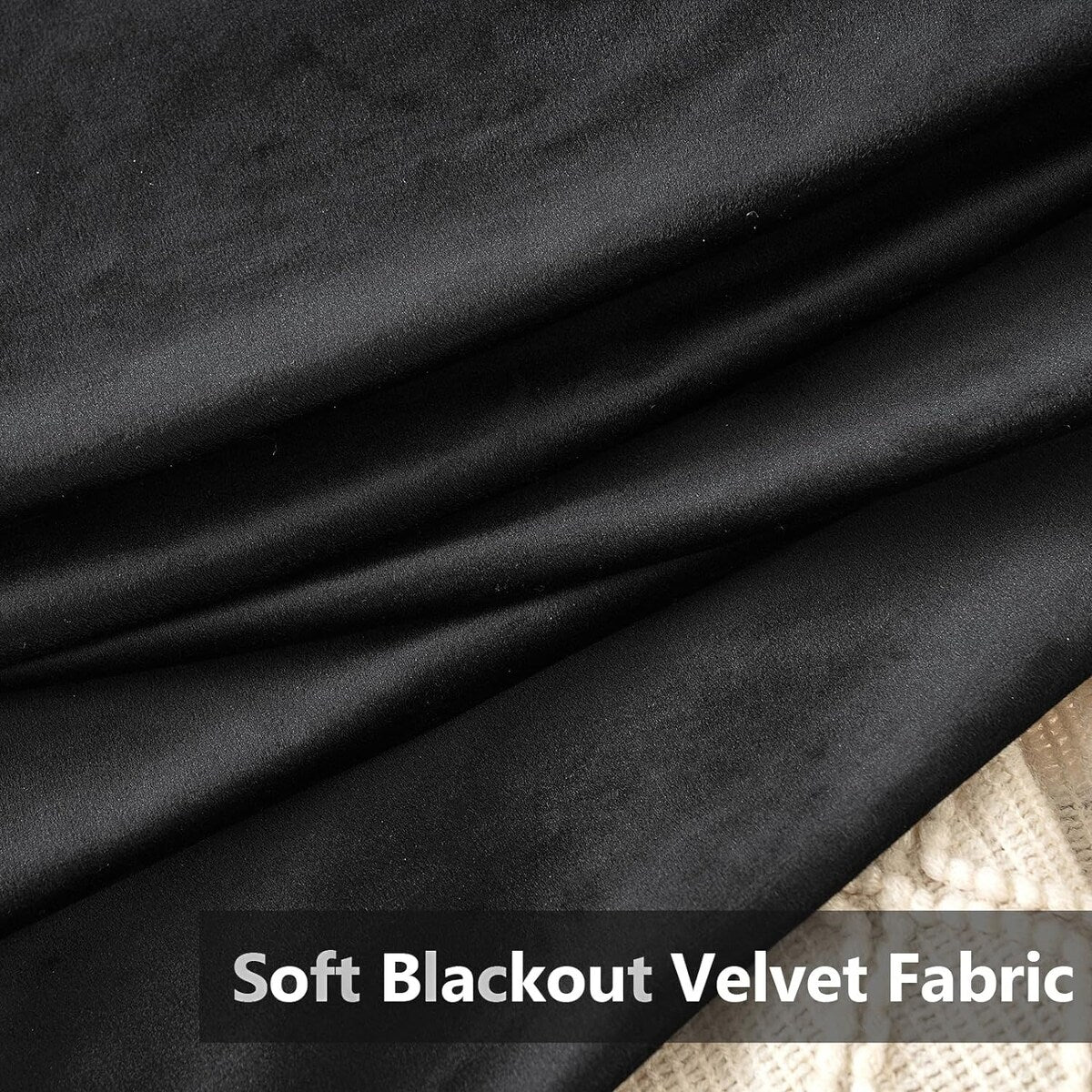 Velvet Curtains 63" Long,Light Blocking Thermal Insulating Soundproof Set of 2