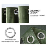 Velvet Curtains 63" Long,Light Blocking Thermal Insulating Soundproof Set of 2