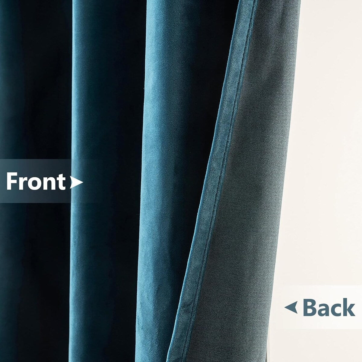 Velvet Curtains 63" Long,Light Blocking Thermal Insulating Soundproof Set of 2