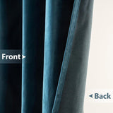 Velvet Curtains 63" Long,Light Blocking Thermal Insulating Soundproof Set of 2
