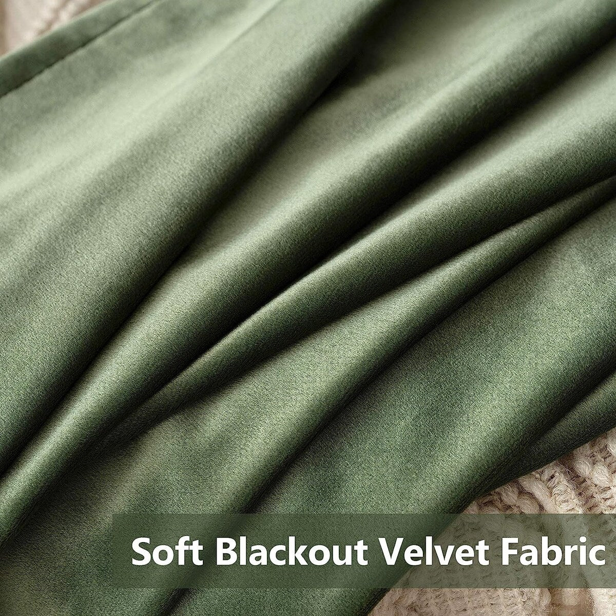 Velvet Curtains 63" Long,Light Blocking Thermal Insulating Soundproof Set of 2