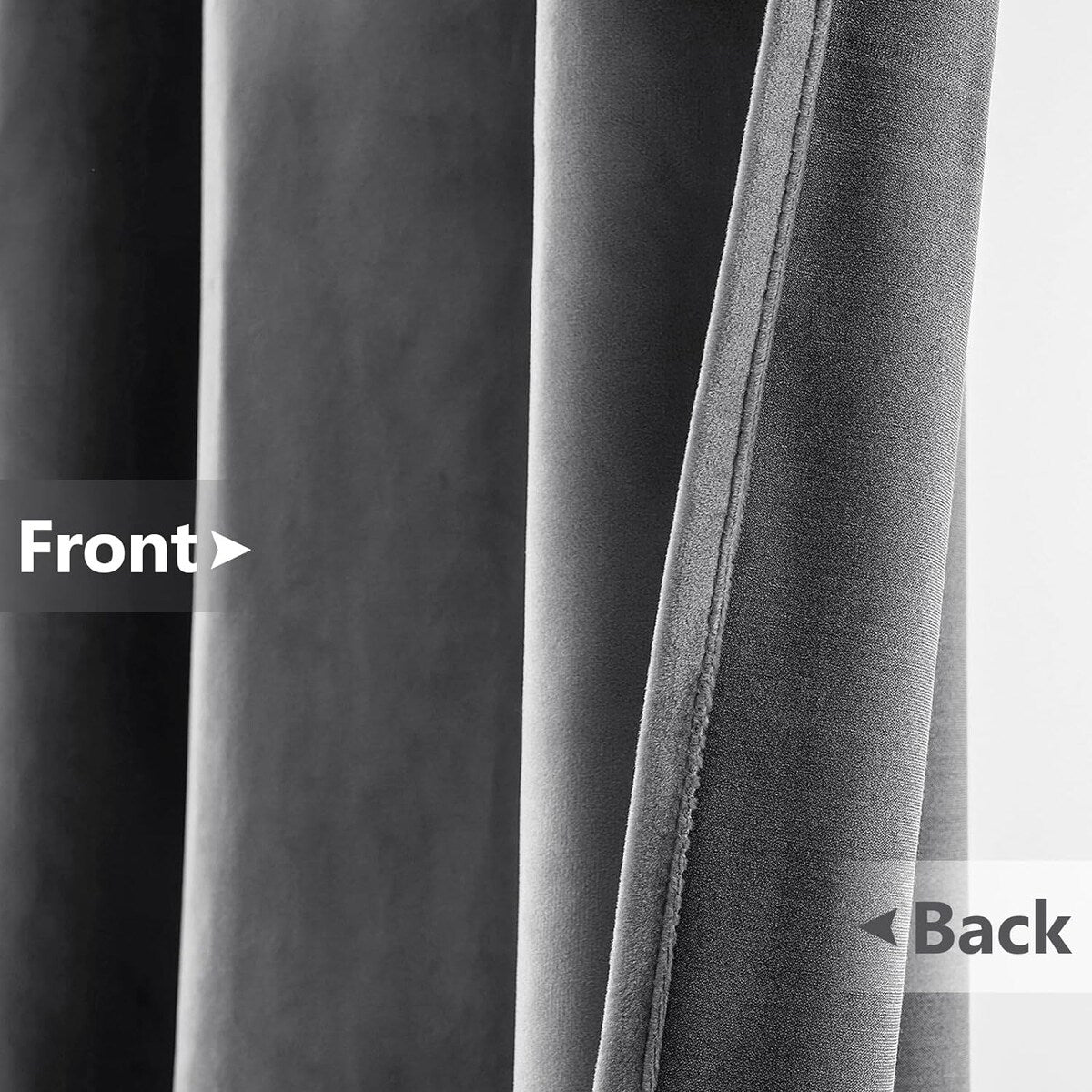 Velvet Curtains 63" Long,Light Blocking Thermal Insulating Soundproof Set of 2