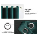 Velvet Curtains 63" Long,Light Blocking Thermal Insulating Soundproof Set of 2