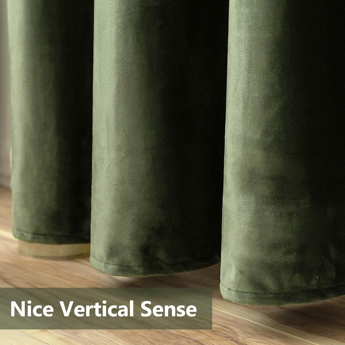 Velvet Curtains 63" Long,Light Blocking Thermal Insulating Soundproof Set of 2