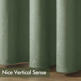 Velvet Curtains 63" Long,Light Blocking Thermal Insulating Soundproof Set of 2