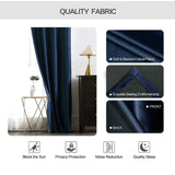 Velvet Curtains 63" Long,Light Blocking Thermal Insulating Soundproof Set of 2