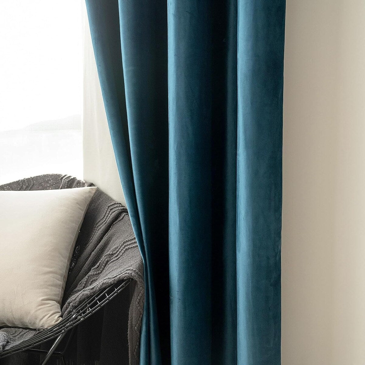 Velvet Curtains 63" Long,Light Blocking Thermal Insulating Soundproof Set of 2