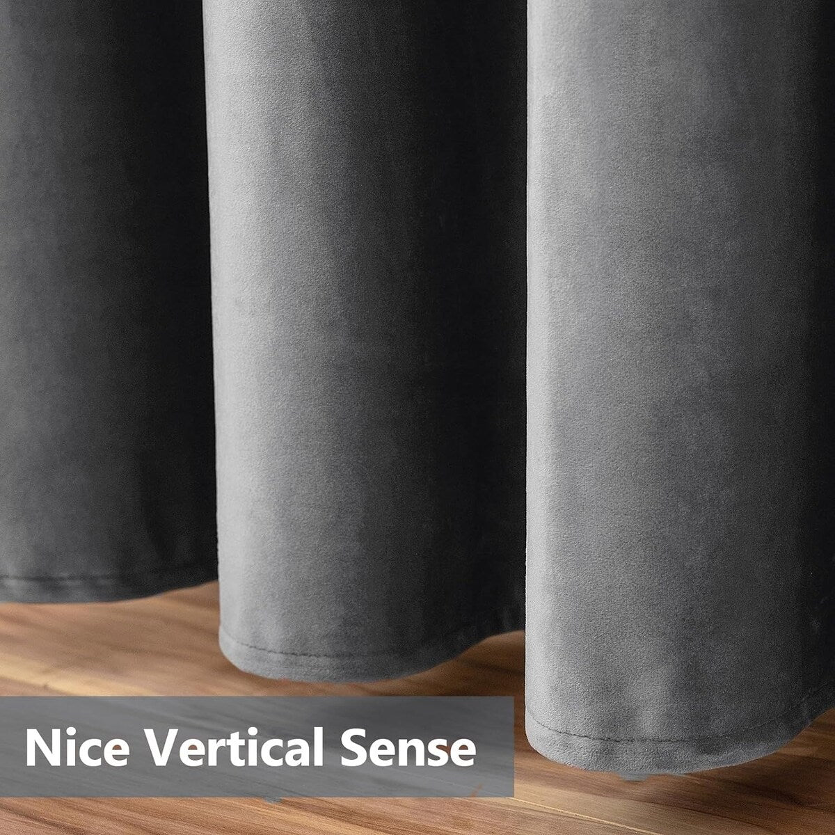 Velvet Curtains 63" Long,Light Blocking Thermal Insulating Soundproof Set of 2