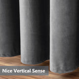 Velvet Curtains 63" Long,Light Blocking Thermal Insulating Soundproof Set of 2