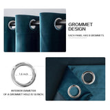 Velvet Curtains 63" Long,Light Blocking Thermal Insulating Soundproof Set of 2