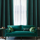 Velvet Curtains 63" Long,Light Blocking Thermal Insulating Soundproof Set of 2