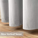 Velvet Curtains 63" Long,Light Blocking Thermal Insulating Soundproof Set of 2