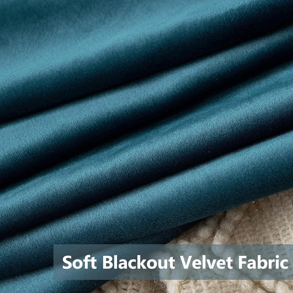 Velvet Curtains 63" Long,Light Blocking Thermal Insulating Soundproof Set of 2