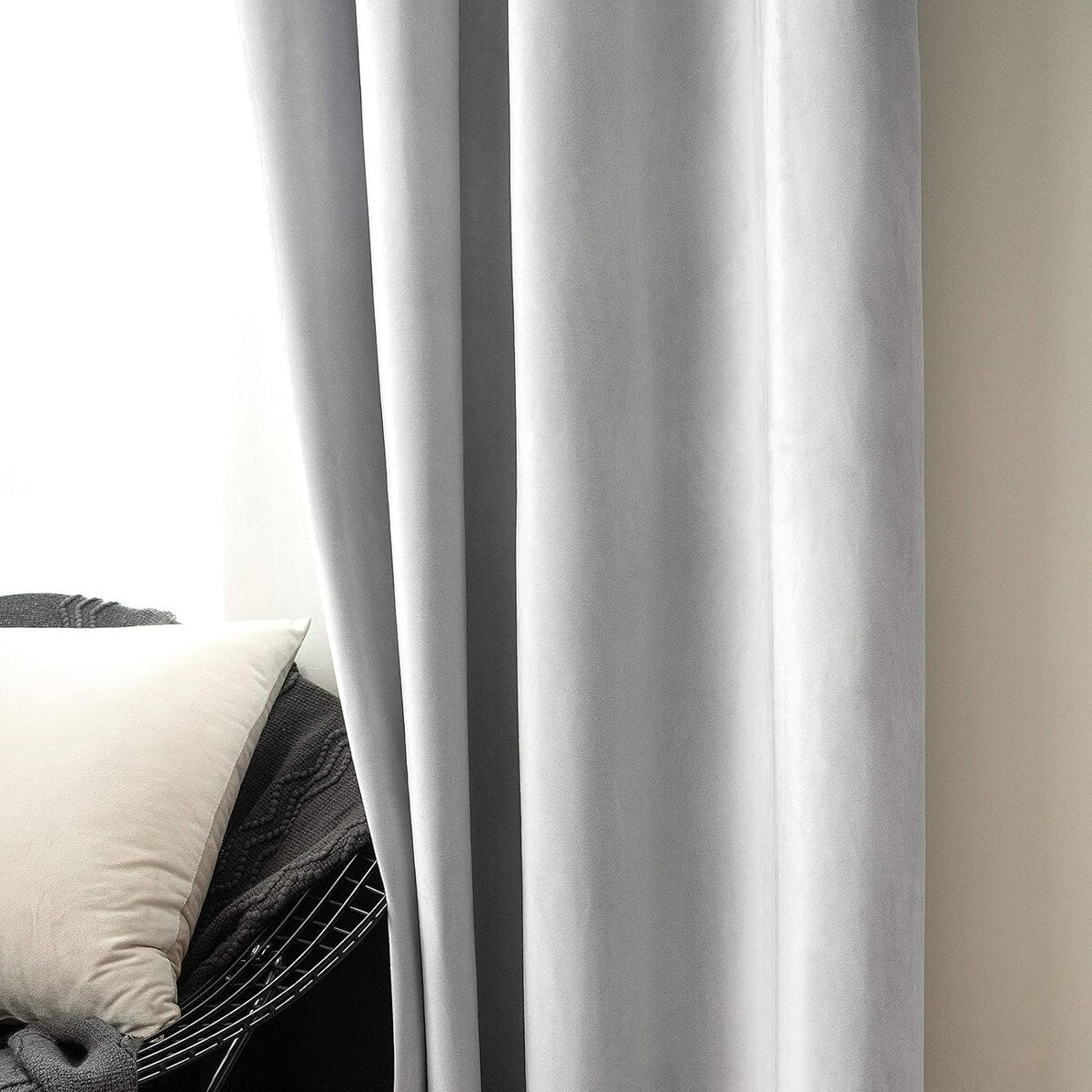 Velvet Curtains 63" Long,Light Blocking Thermal Insulating Soundproof Set of 2