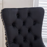 Velvet Dining Chairs,Tufted Solid Wood Upholstered Dining Chair,2PCS