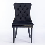 Velvet Dining Chairs,Tufted Solid Wood Upholstered Dining Chair,2PCS