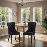 Velvet Dining Chairs,Tufted Solid Wood Upholstered Dining Chair,2PCS