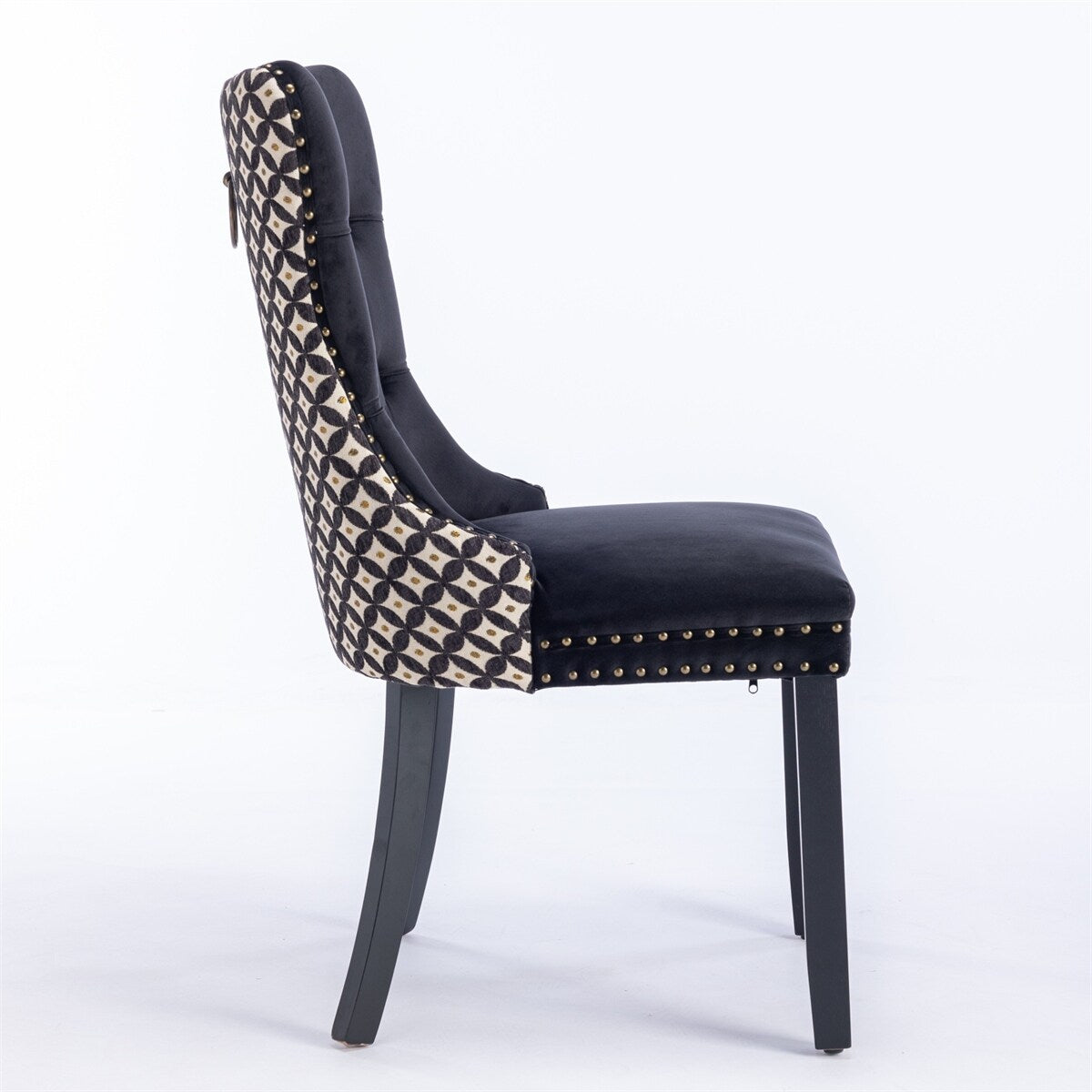 Velvet Dining Chairs,Tufted Solid Wood Upholstered Dining Chair,2PCS