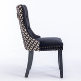 Velvet Dining Chairs,Tufted Solid Wood Upholstered Dining Chair,2PCS