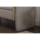 Velvet Fabric Storage Bench Bedroom Bench With Gold Metal Trim Strip For Living Room Bedroom Indoor