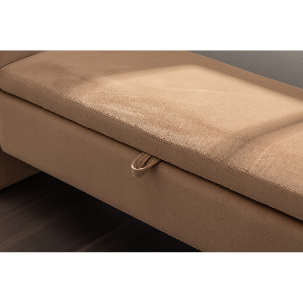 Velvet Fabric Storage Bench Bedroom Bench With Gold Metal Trim Strip For Living Room Bedroom Indoor