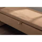 Velvet Fabric Storage Bench Bedroom Bench With Gold Metal Trim Strip For Living Room Bedroom Indoor