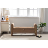 Velvet Fabric Storage Bench Bedroom Bench With Gold Metal Trim Strip For Living Room Bedroom Indoor