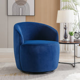 Velvet Swivel Barrel Accent Chair - 25.60 x 25.60 x 27.56