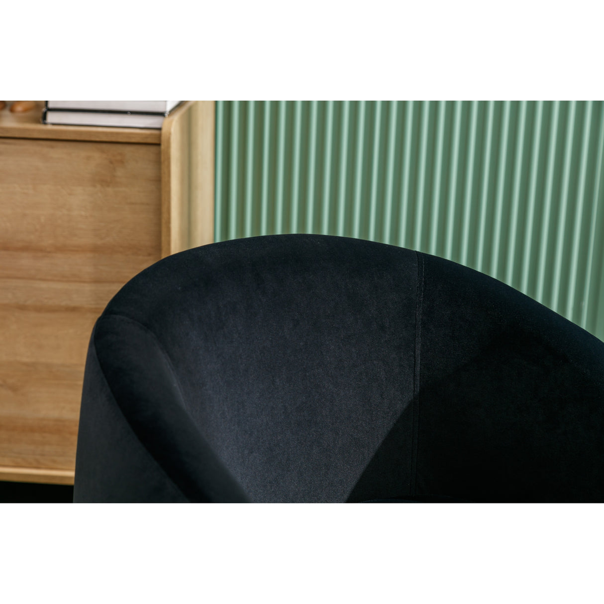 Velvet Swivel Barrel Accent Chair - 25.60 x 25.60 x 27.56