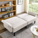 Velvet Futon Couch Convertible Folding Sofa Bed Tufted Couch