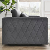 Velvet Loveseat Sofa Modern Convertible Sofa Bed with Adjustable Backrest Pull out Bed and 2 Detachable Arm Pockets & 2 Pillows