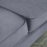 Velvet Loveseat Sofa with 2 Pillows, 2 Seater Straight Row Couch with Removable Cushions and Square Arms for Living Room, Grey