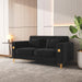 Velvet Loveseat Sofa with 2 Pillows, 2 Seater Straight Row Couch with Removable Cushions and Square Arms for Living Room
