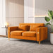 Velvet Loveseat Sofa with 2 Pillows, 2 Seater Straight Row Couch with Removable Cushions and Square Arms for Living Room