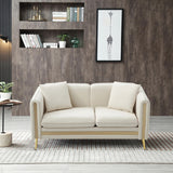 Velvet Loveseat Sofa with Removable Cushions Side Pocket