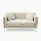 Velvet Loveseat Sofa with Removable Cushions Side Pocket