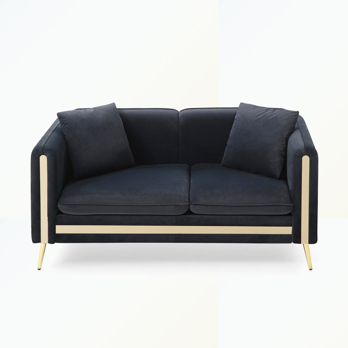 Velvet Loveseat Sofa with Removable Cushions Side Pocket
