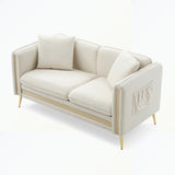 Velvet Loveseat Sofa with Removable Cushions Side Pocket