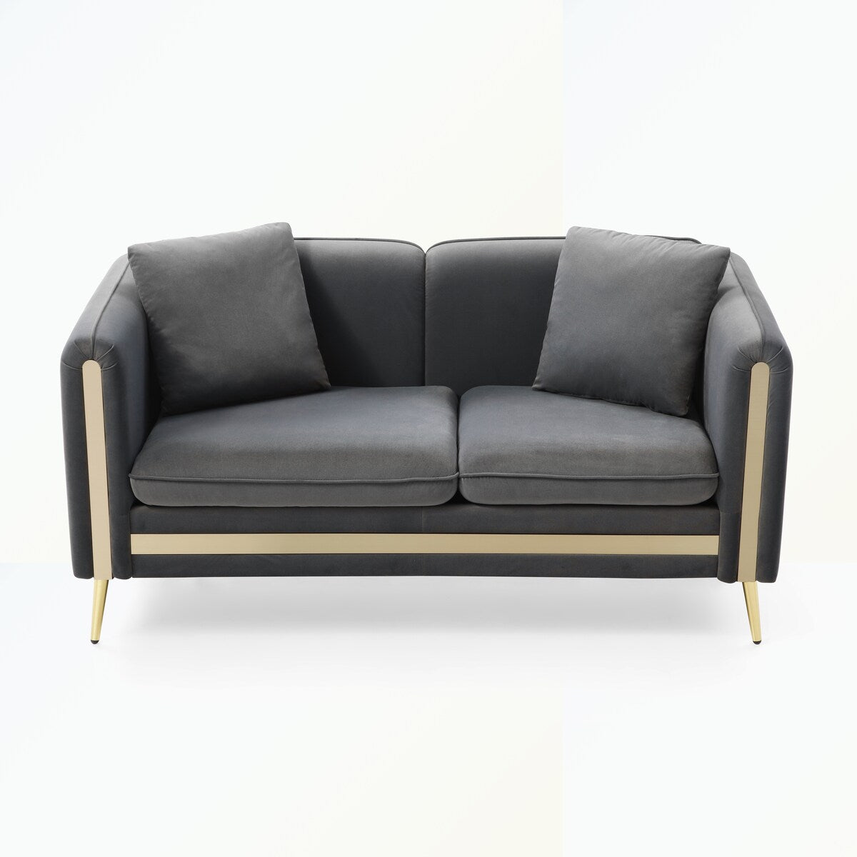 Velvet Loveseat Sofa with Removable Cushions Side Pocket